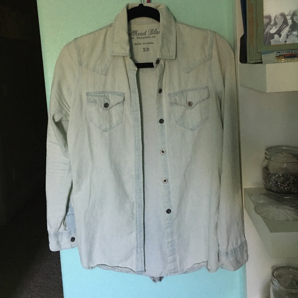 Light wash jean shirt